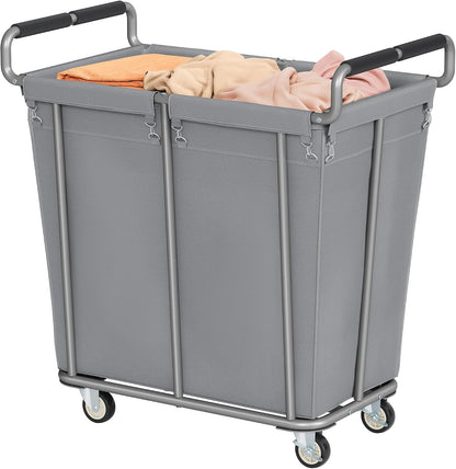 Gewudraw Large laundry hamper with Wheels, 3 Bag Big Rolling Laundry Hamper Sorter Cart, Extra Large Laundry Clothes Hamper, Heavy Duty Laundry Basket Organizer for Laundry Room,Bathroom,Black