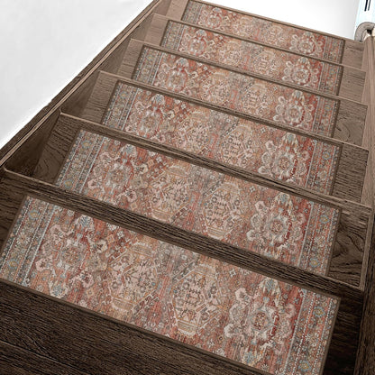 sarben Non Slip Stair Treads for Wooden Steps 15PCS - 8"x30" Indoor Safety Carpet, Edging Mats with TPE Adhesive Backing, Pet and Elderly Friendly Stair Rugs (Taupe) - Colors A