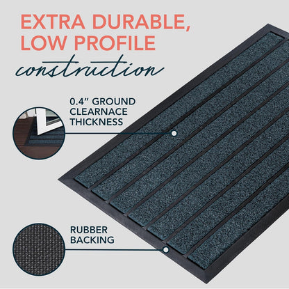 ubdyo Extra Durable Door Mat - Dirt Trapping Outdoor Welcome Mats - Non-Slip Outdoor Indoor Entrance - Low Profile Front Doormat (30" x 17", Bright Brown)