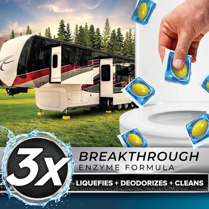 Camco TST MAX RV Toilet Treatment Drop-INs - Control Unwanted Odors and Break Down Waste and Tissue - Septic Tank Safe - Lavender Scent - 30-pack (41553)