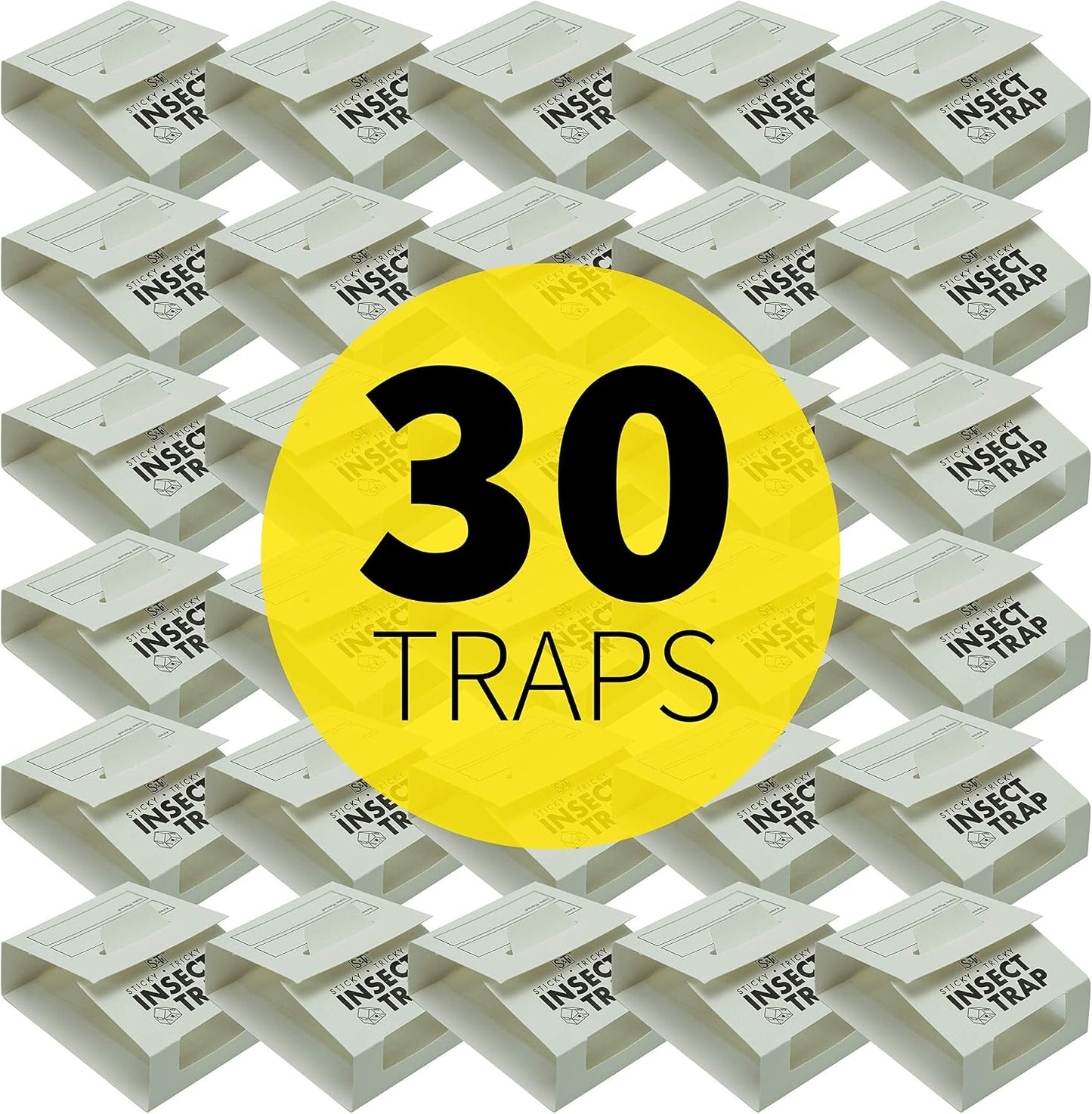S&T INC. 30pk Insect Traps, Brown Recluse, Hobo Spiders, Black Widows, White, 30 Count