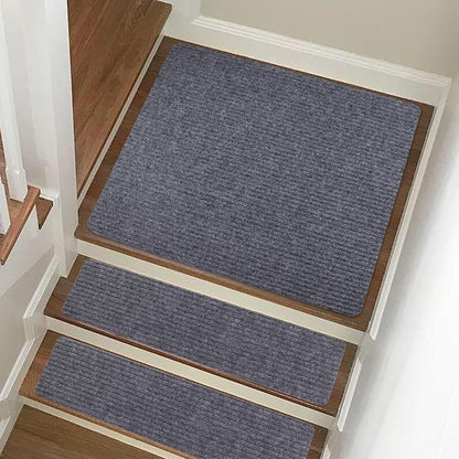 Stair Treads Non-Slip 16 Pack 8"x30" - Carpet Stair Runner for Indoor Wooden Steps with TPE Backing & Anti-Skid Surface, Reusable Adhesive Safety Rug for Kids/Elder/Pet-Friendly - Brown