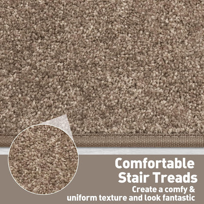 PURE ERA Carpet Stair Treads Tape Free Non Slip Indoor Stair Carpet Stair Protectors Pet-Friendly Non-Slip Skid Resistant Washable Reusable 8" x 30"(2 Pieces,Black)