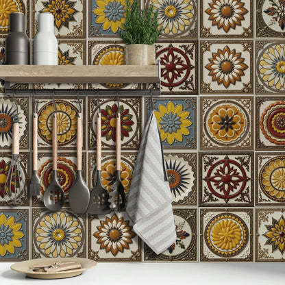 Peel and Stick Backsplash Tile Sticker for Kitchen and Bathroom Walls - 24 Removable 5.9"x5.9" Tiles, Waterproof