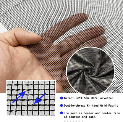 DIY Window Screen Curtain, 2 Packs of Mesh Netting 51 * 61 inches with [Upgrade] Self-Adhesive Hook Tapes & Cutter, Suitable for Multiple Windows, White (Set of 2)