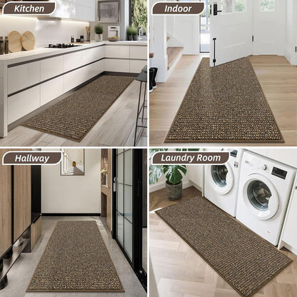 BEQHAUSE Dirt Trapper Door Mat 20" x 32", Non-Slip Washable Doormats Entrance Mat, Dirt Resistant and Absorbent Welcome Mat, Low Profile Floor Mats for Front Back Door and Entryway, Beige