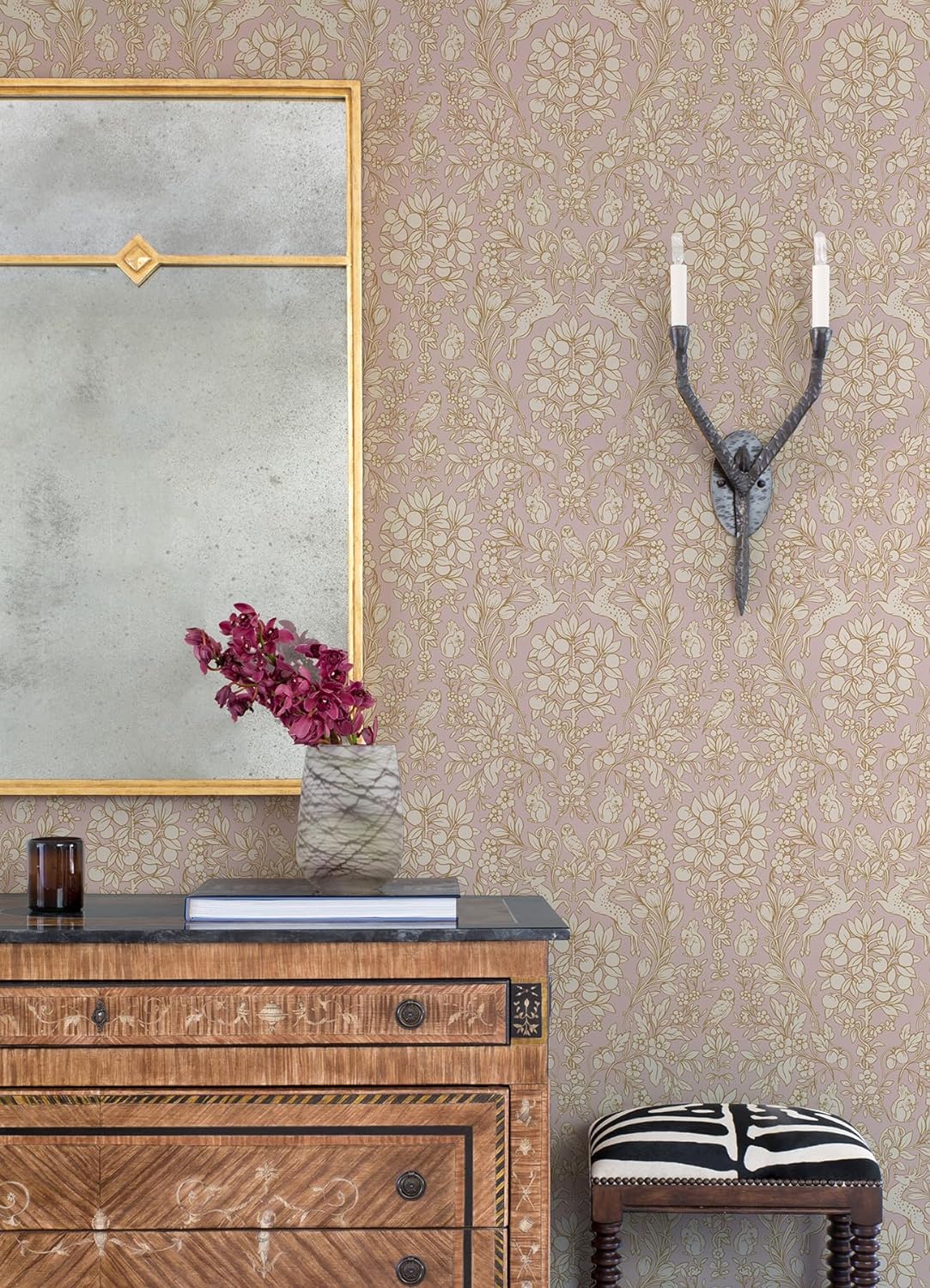 NuWallpaper by WallPops Taupe Enchanted Peel and Stick Wallpaper, Removable Wallpaper, 20.5 in x 18 ft