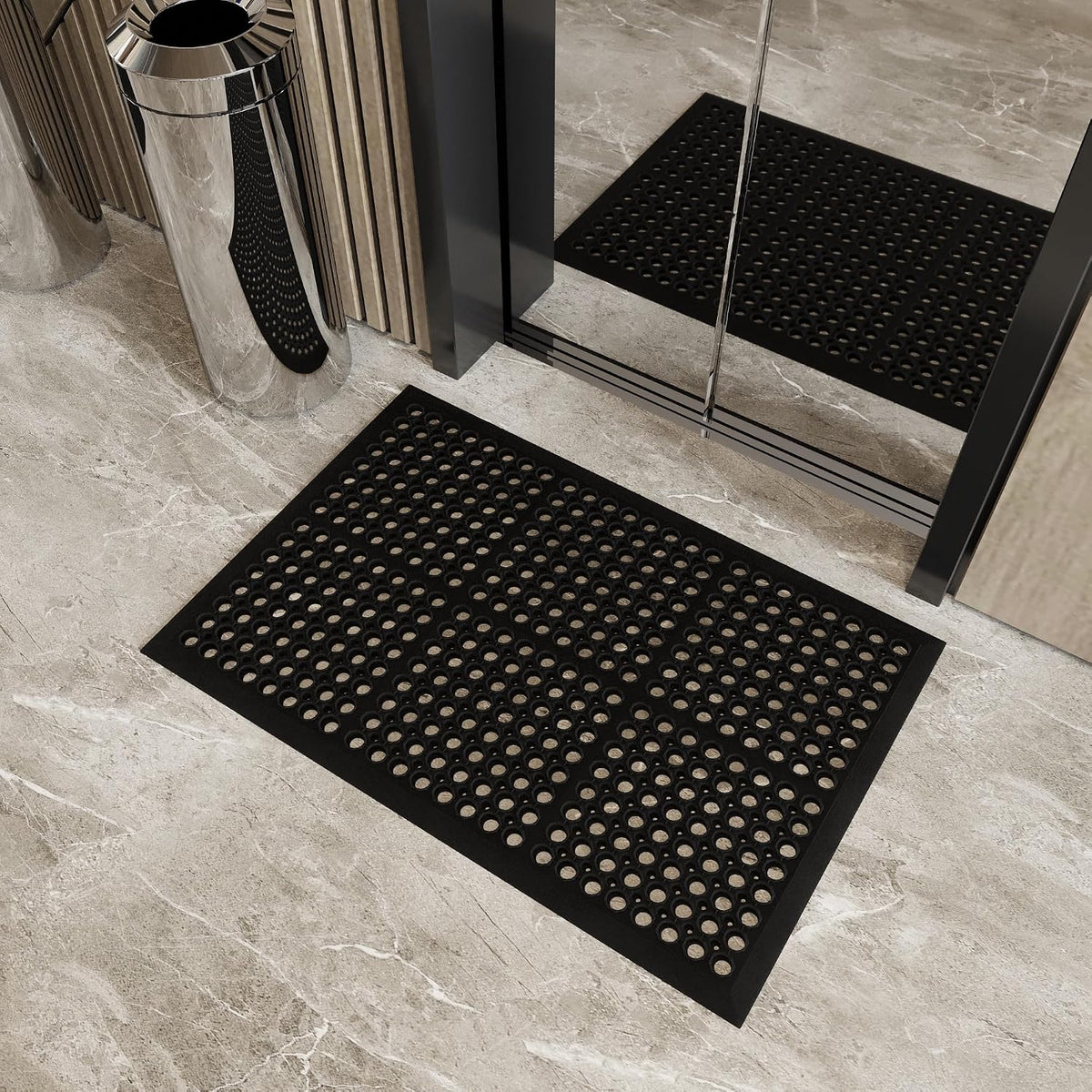 Ottomanson Waterproof Boot Tray Rubber Shoe Mat with Raised Edges, Heavy Duty Non Slip All Weather Entryway Mat for Shoes and Pets, Indoor Outdoor Use, 18" x 28"