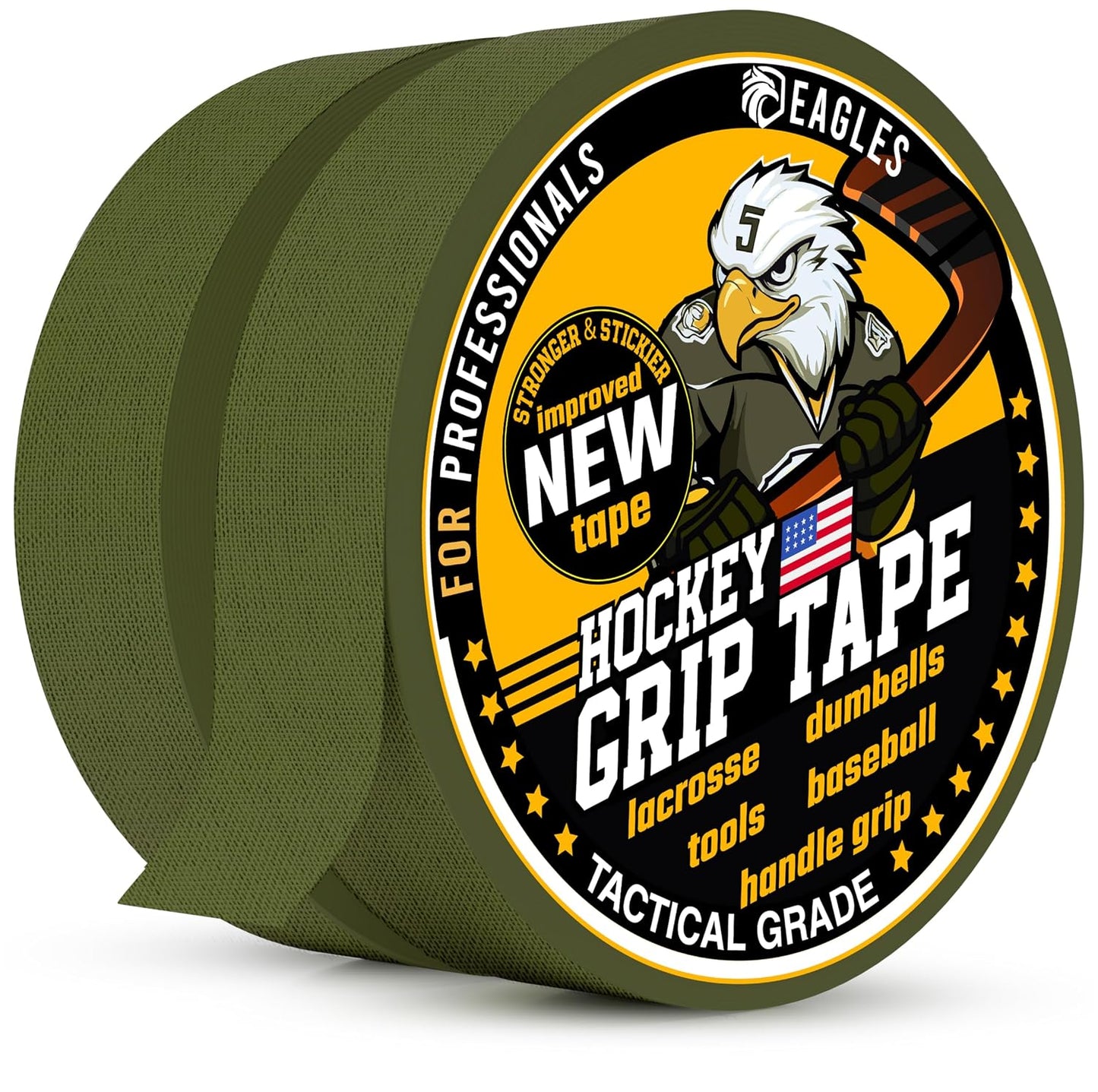 EAGLES Hockey Tape Multipurpose Cloth Tape Roll for Lacrosse Baseball & Softball Bats, Rackets, Pullup Bars, Gardening Tools, Sports Gift Perfect for Wrist, Ankle, Foot, Knee and Hand Taping (Clear)