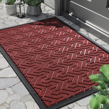 Yimobra Front Door Mat Outside Entrance 29.5x17, Waterproof Heavy Duty Outdoor Mats for Front Door, Non Slip Rubber Entry Mat for Garage Patio Indoor, Grey
