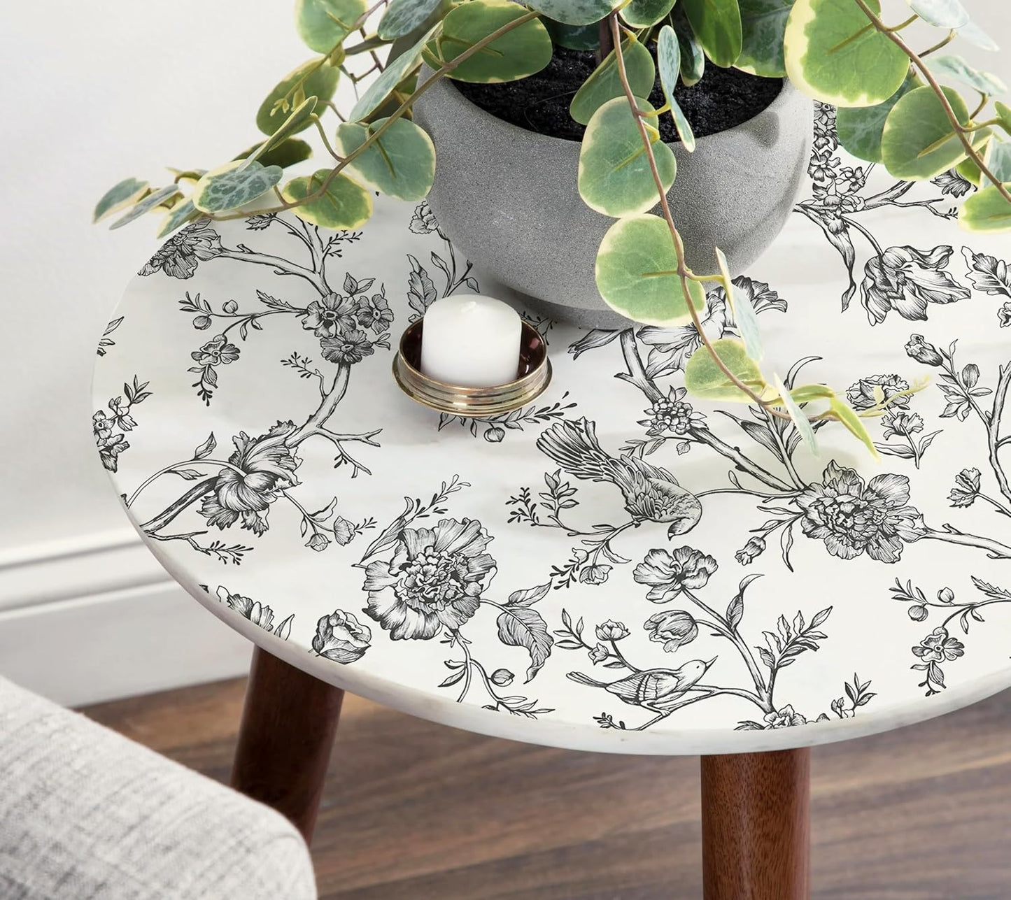 Safiyya Peel and Stick Wallpaper Vintage Floral Contact Paper 17.3" x 78.7" Wall Paper Renter Friendly Self Adhesive Removable Wallpaper for Bathroom Vinyl