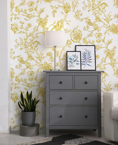 Safiyya Peel and Stick Wallpaper Vintage Floral Contact Paper 17.3" x 78.7" Wall Paper Renter Friendly Self Adhesive Removable Wallpaper for Bathroom Vinyl