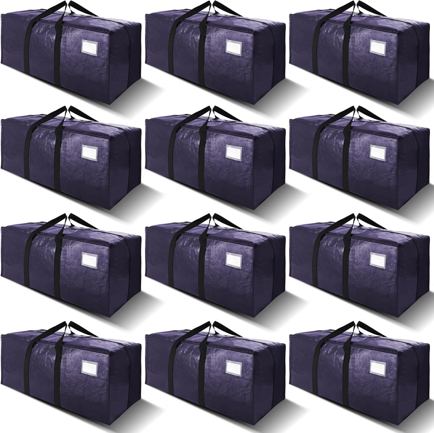 VELVETSURE Heavy Duty Extra Large Moving Bags W/Backpack Straps - Strong Handles & Zippers, Storage Totes For Space Saving, Fold Flat, Alternative to Box and Bin (Set of 6, Multicolor)
