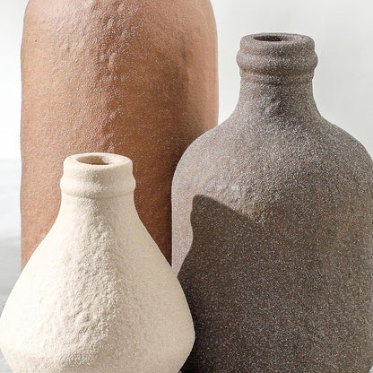 Ceramic Vase Set of 3, Decorative Vases Home Decor Modern Neutral Flower Pampass Boho Vase for Living Room, Table, Mantel, Entryway, Bookshelf, Kitchen, Bedroom, Bathroom - White