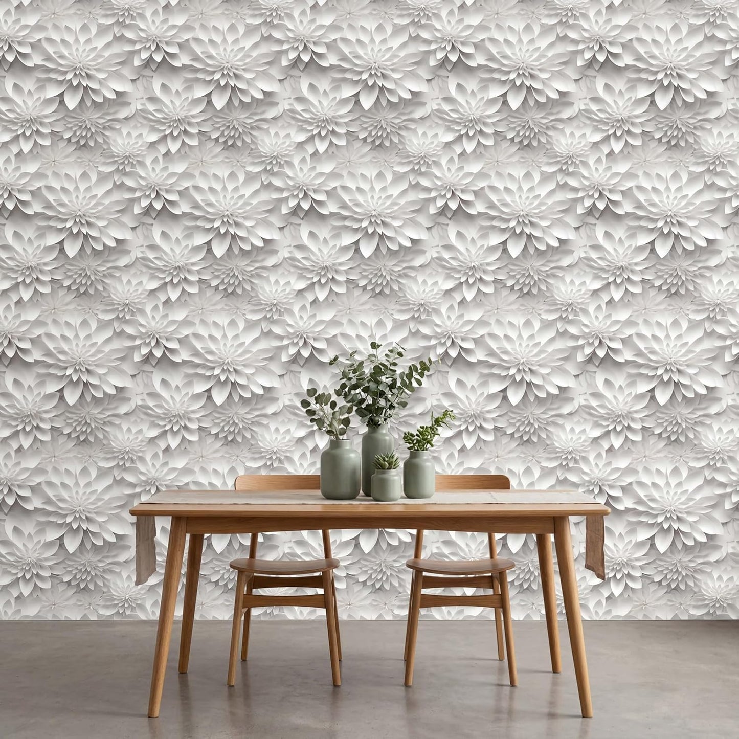 Floral Peel and Stick Wallpaper 3D Effect Interior Wall Décor Contact Paper Self Adhesive Removable Renter Friendly for Bedroom Living Cabinet Room 17.7in x 9.8ft (Not Textured Wallpaper
