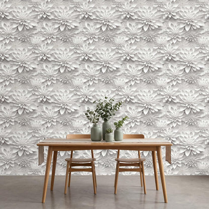 Floral Peel and Stick Wallpaper 3D Effect Interior Wall Décor Contact Paper Self Adhesive Removable Renter Friendly for Bedroom Living Cabinet Room 17.7in x 9.8ft (Not Textured Wallpaper