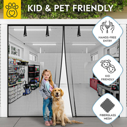 AUGO Magnetic Screen Door - Self Sealing, Heavy Duty, Hands Free Mesh Partition Keeps Bugs Out - Pet and Kid Friendly - Patent Pending Keep Open Feature - 38 Inch x 83 Inch