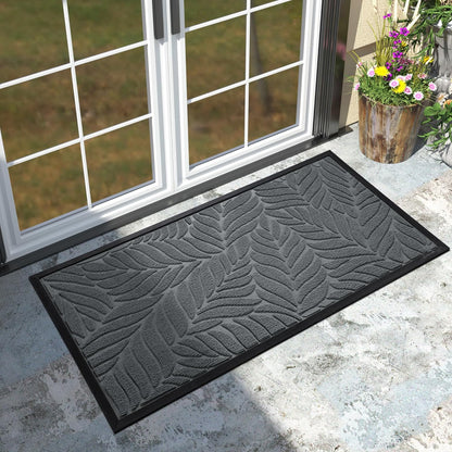 Yimobra Front Door Mat Outdoor Indoor, 29.5x17 All-Season Waterproof Door Mat Outside Entrance, All-Weather Non-Slip Outside Doormat for Garage Patio Entryway, Brown