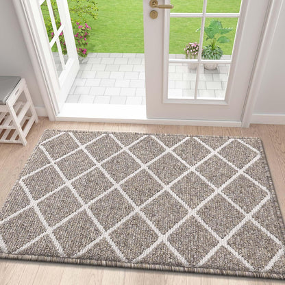 Finchitty Indoor Door Mat, Dirt Resistant and Absorbent, Low-Profile, Non-Slip, Washable Inside Floor Mats for Front Door, Back, and Entrance, 32" x 20", Grey