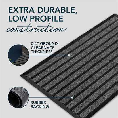 ubdyo Extra Durable Door Mat - Dirt Trapping Outdoor Welcome Mats - Non-Slip Outdoor Indoor Entrance - Low Profile Front Doormat (30" x 17", Bright Brown)