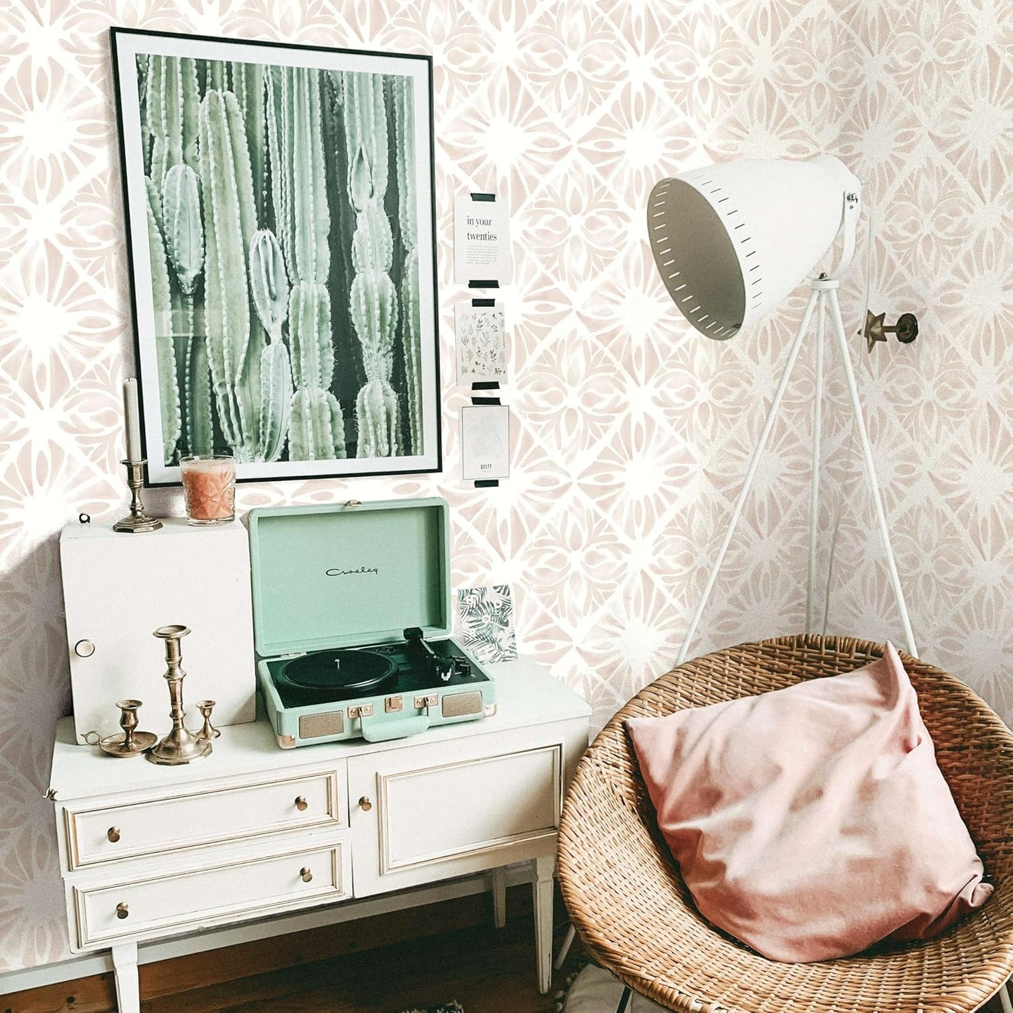 Boho Wallpaper Neutral Peel and Stick Wallpaper 78.7"x17.3" Geometric Wall Paper Beige and White Contact Paper Textured Removable Vinyl Waterproof for Bedroom Farmhouse Kitchen Bathroom