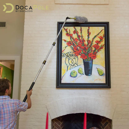 DOCAZOO DOCA Telescoping Pole 7-28 Ft - Extension Pole for Cleaning, Feather Duster, Window Washing Kit, Paint Roller, Window Squeegee - High Reach Extendable Kit for Indoor & Outdoor - Pole Only