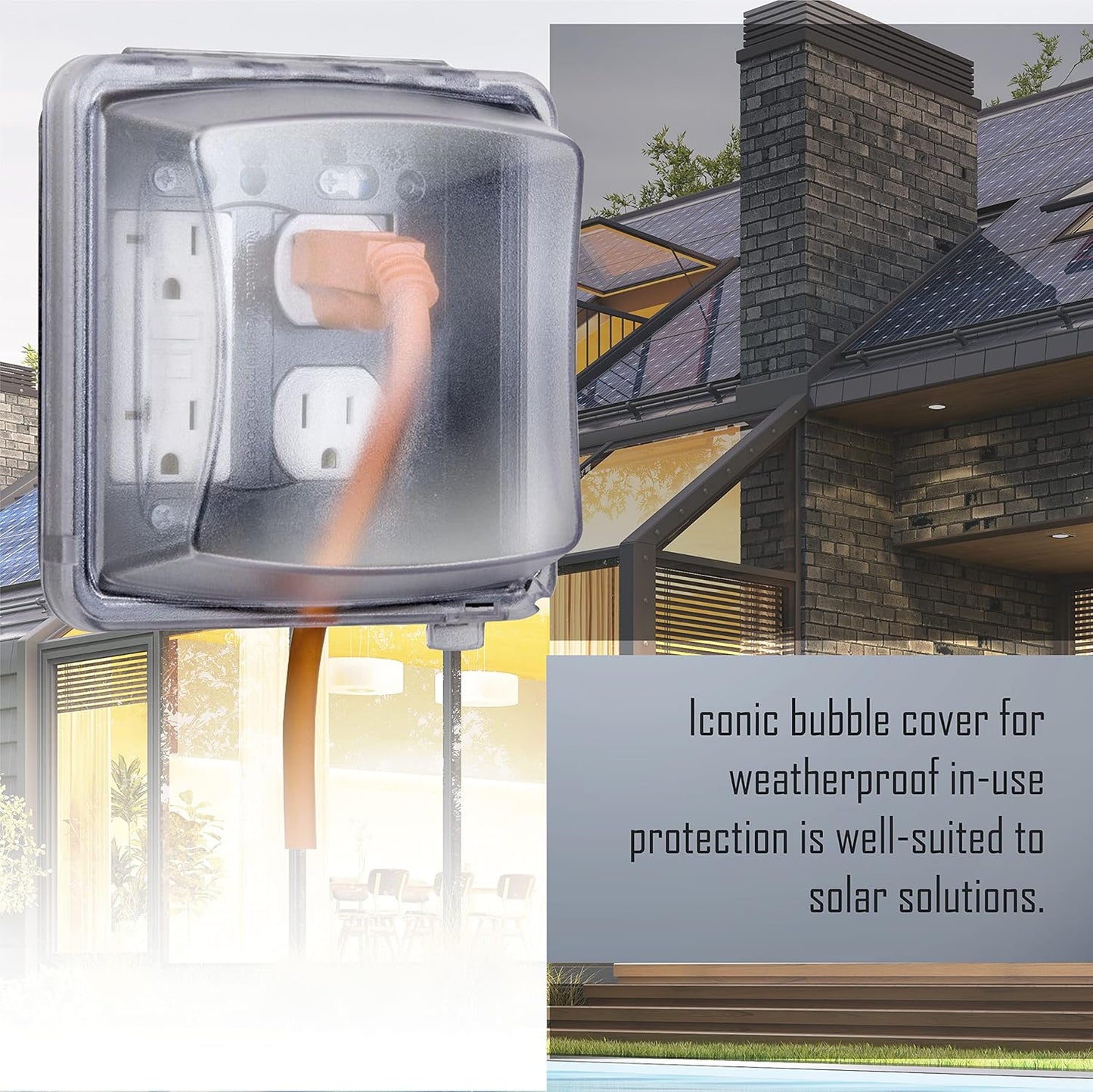 TayMac MM2410G Gray Polycarbonate 2-Gang Weatherproof In-Use Electrical Outlet Cover for Home Improvement, 2.75-in. Deep Outdoor Outlet Cover for Electrical Box, UFAST 55-in-1, Rated NEMA 3R