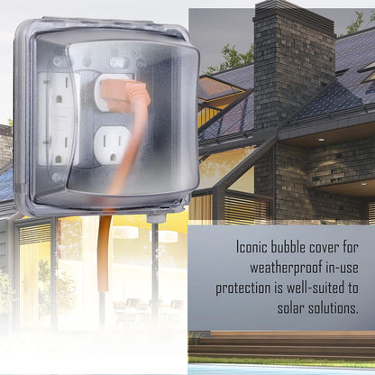 TayMac MM2410G Gray Polycarbonate 2-Gang Weatherproof In-Use Electrical Outlet Cover for Home Improvement, 2.75-in. Deep Outdoor Outlet Cover for Electrical Box, UFAST 55-in-1, Rated NEMA 3R