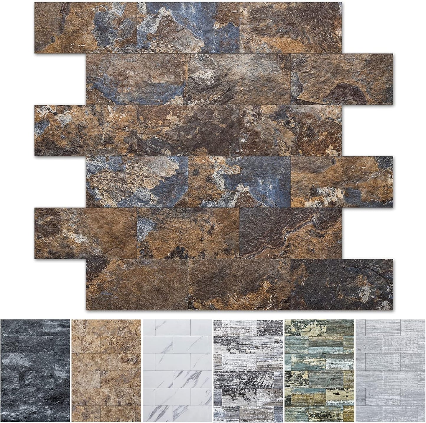 Art3d 10-Pack Peel and Stick Wall Tile for Backsplash, Stick on Stone Tile for Kitchen Bathroom Fireplace Vanitity in Stone Beige