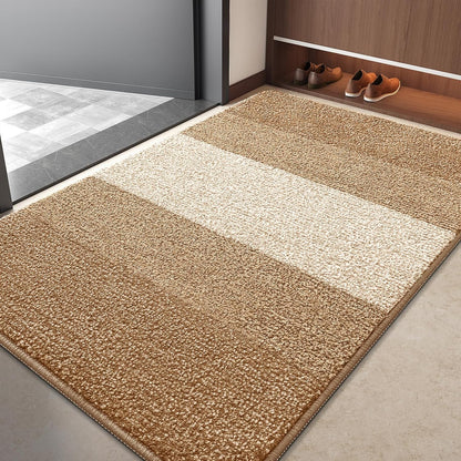 Kitinjoy Indoor Outdoor Door Mat, 32x20 Non-Slip Absorbent Dirt Trapper, Low-Profile Washable Inside Entrance Front Floor Mat, Sturdy Soft Entry Doormats for Entryway, Grey