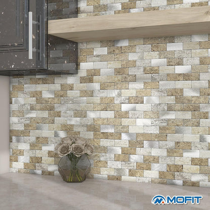 Peel and Stick Brick Backsplash for Kitchen,Back Splash for Bathrooms Walls Tiles Waterproof(10sheets,Blue Gray)