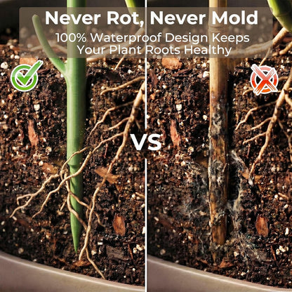 10-Piece Thick Plant Support Stakes: Stackable for Monstera Climbing Vines | 36.6" heavy-duty modular poles - 0.47" thick stops vine leaning - Rot-proof plastic blends invisibly - Includes tape