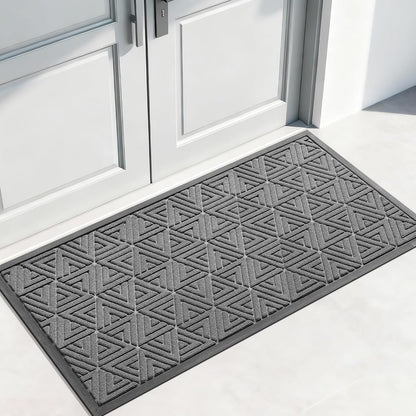 Yimobra Front Door Mat Outside Entrance 29.5x17, Waterproof Heavy Duty Outdoor Mats for Front Door, Non Slip Rubber Entry Mat for Garage Patio Indoor, Grey