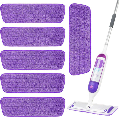 6 Pack Reusable Microfiber Mop Pads for Swiffer PowerMop, 13-16 Inch Spray Mop Replacement Refills, Machine Washable Wet Dry Pads for Hardwood Tile Multi-Surface Cleaning