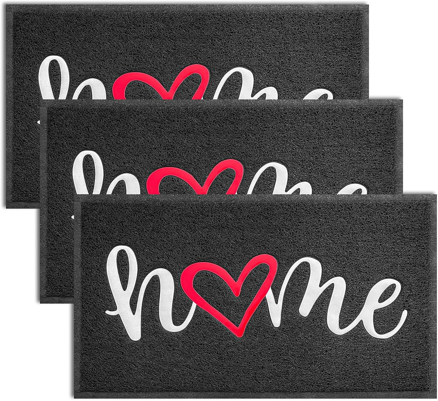 EARTHALL Door Mat Outside Inside Home Doormat, 30"x17.5", Durable Floor Mat Non Slip Mat Ultra Absorb Mud Easy Clean Front Doormat for Garage, Entryway, Patio, High Traffic Areas, Black