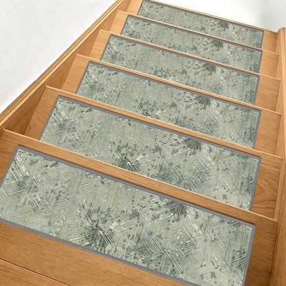Non Slip Stair Treads for Wooden Steps, 15 Pack 8"x30" Washable Carpet | 8x30 in soft chenille polyester stair treads with reusable TPE backing for indoor wood stairs, dogs, kids, and seniors