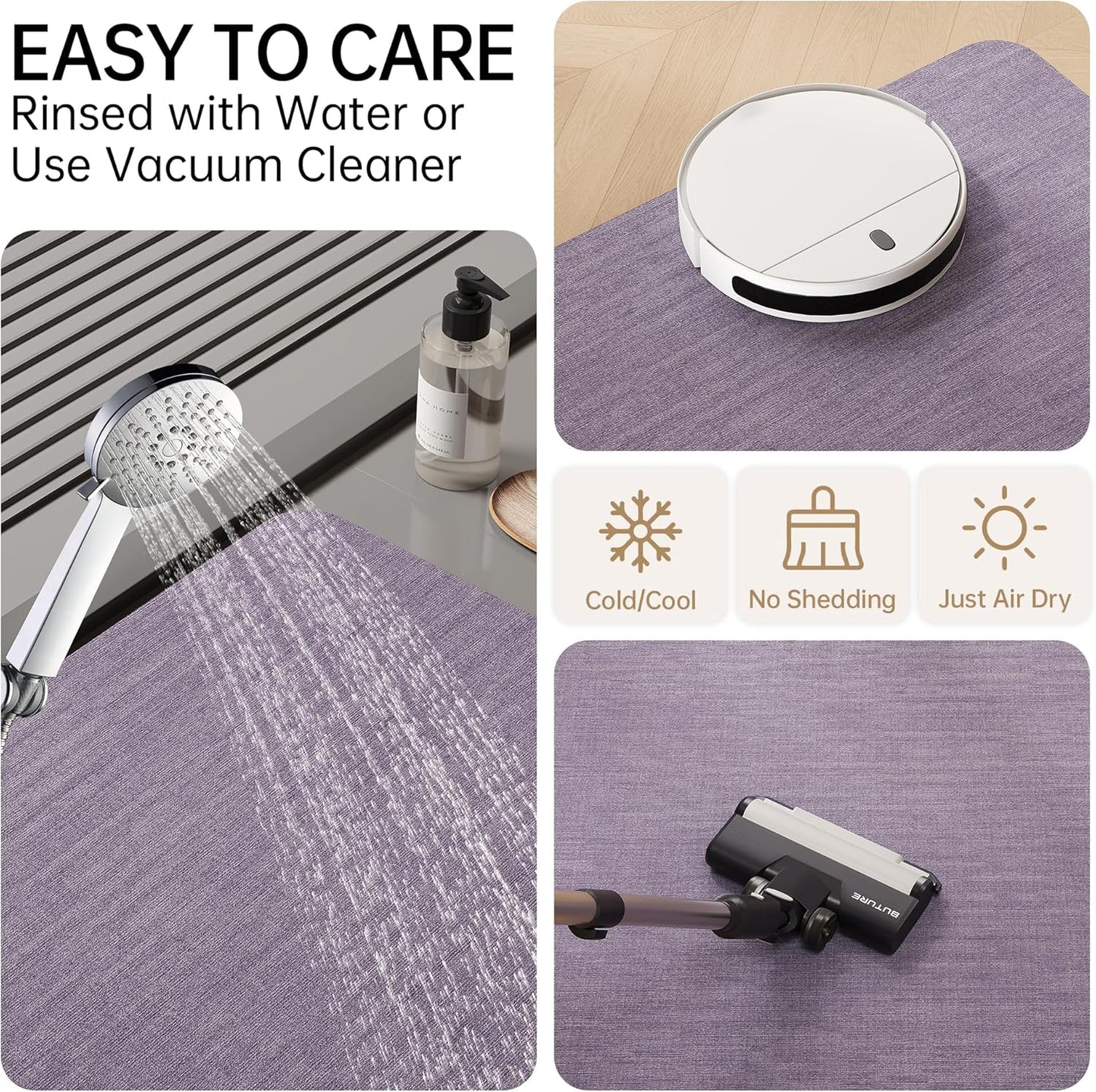 Mecko Bath Mat Rug, Rubber Non-Slip Quick Dry Absorbent Thin Bathroom Rugs Fit Under Door Bathroom Floor Mats-Shower Rug for in Front of Bathtub, Sink, Shower Room(Light Grey,16"x24")