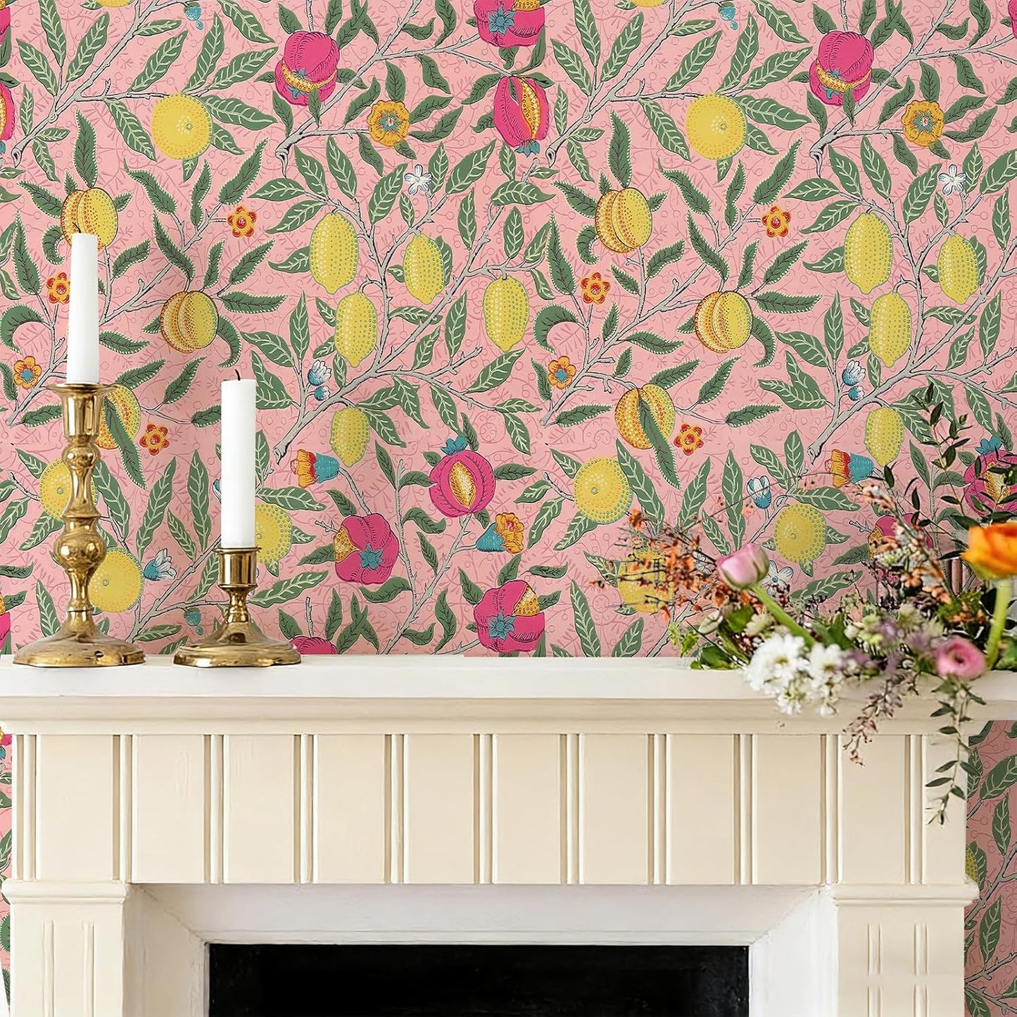 17"x118" Peel and Stick Wallpaper for Renter Friendly, Removable Wallpaper Peel and Stick, Self-Adhesive Textured Contact Paper for Walls, Cabinets, Countertops(Morning Song of Flowers)