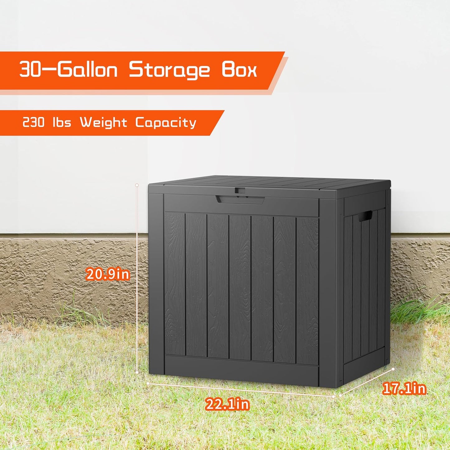 150 Gallon Waterproof Outdoor Storage Box,Resin Deck Box,Lockable Outside Storage Box Container for Patio Furniure,Garden,Tools (150 Gallon,Black)