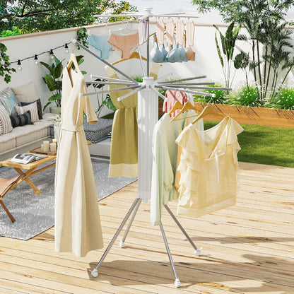 JOOM Tripod Clothes Drying Rack, Garment Rack Portable and Foldable Space Saving Laundry Drying Rack - Drying Rack Clothing Floor Folding Balcony Bedroom Household Wooden