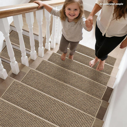 BEQHAUSE Stair Treads for Wooden Steps 28inX9in, Carpet Stair Treads Non Slip Indoor, Machine Washable Stair Runners for Kids Elders and Pets, Carpet for Stair Rugs Mat, TPE Backing, 4pcs, Taupe