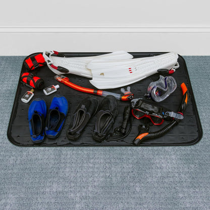 Scepter 37" L x 25" W Heavy Duty Utility Drip Tray, Extra Large Automotive Garage Mat, Pet Food Mat, and Washing Machine Pan, Black, 2-Pack (AM2PK06951)