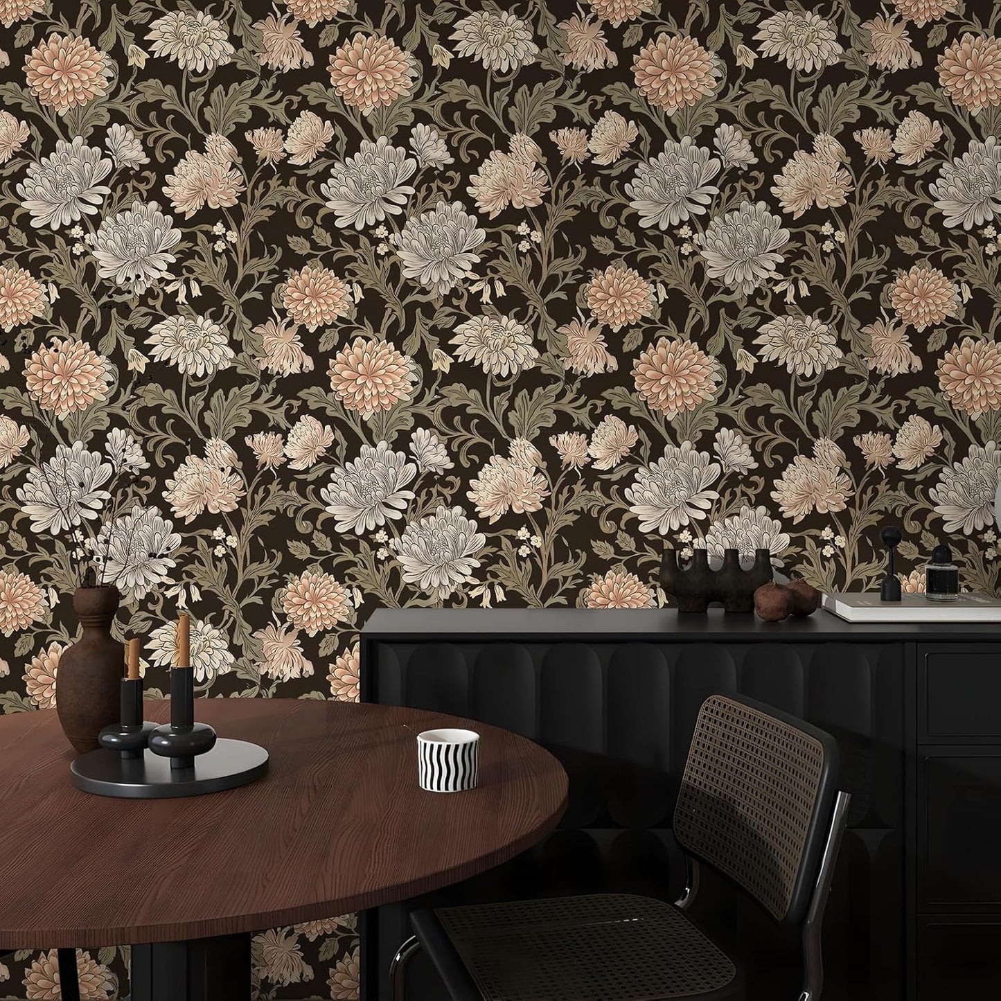 Removable Peel and Stick Wallpaper Boho 17.5 x 118 in Floral for Bedroom Bathroom Easy Peel Off Stick on Wallpaper Contact Paper Renter Friendly Wall Paper