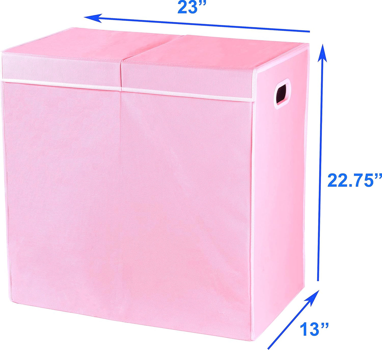 Simple Houseware Double Laundry Hamper with Lid and Removable Bags, Black