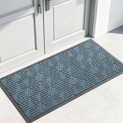 Yimobra Front Door Mat Outside Entrance 29.5x17, Waterproof Heavy Duty Outdoor Mats for Front Door, Non Slip Rubber Entry Mat for Garage Patio Indoor, Grey