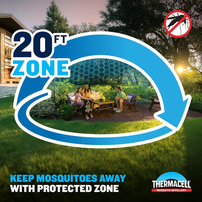 Thermacell E-ZoneGuard Patio Max Rechargeable Mosquito Repeller with 20-Foot Zone of Scientifically Proven Outdoor Protection; 12-Hr Battery; 36-Hr Refill; Bug Spray Alternative; Fast Charging Dock