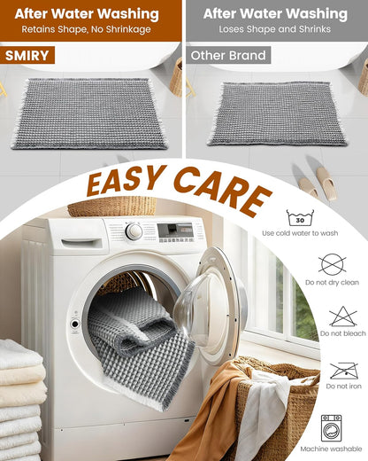 Smiry Waffle Bath Mat 30x20, Extra Soft Absorbent Bathroom Rugs, Non Slip Machine Washable Quick Dry Bath Rugs for Bathroom Floor, Tub, Shower, Home Decor Accessories, Brown