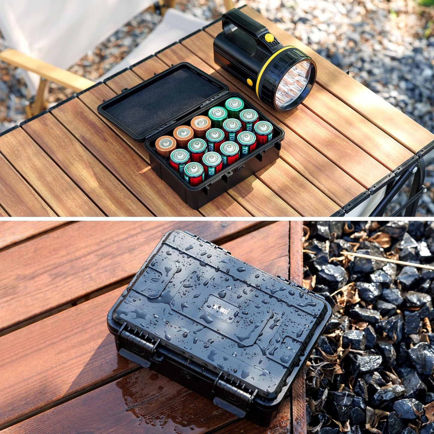 24 Slots CR2 CR123 CR123A Lithium Battery Organizer Case, IP67 Waterproof Hard Case for CR17345/CR16340/CR18350/CR15270(CR2) Explosionproof Batteries Storage Holder for Household Outdoor Camping