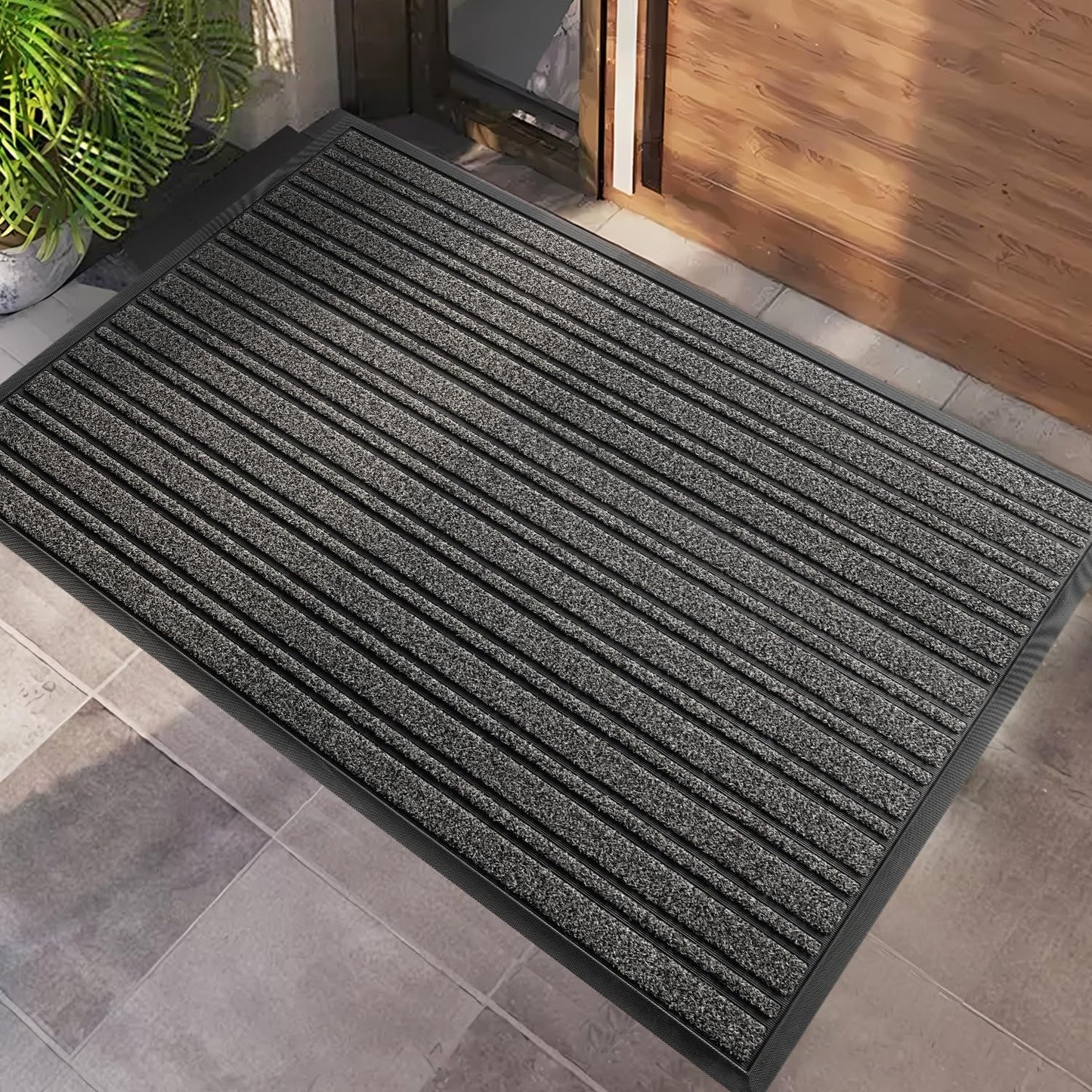BEHERO Door Mat Outdoor Entrance, 30.5"x17" Extra Durable Front Door Mat Outside, Heavy Duty Welcome Mat for Outside Entry, Back Door Mats Non Slip, Waterproof All-Season Doormats, Yellow