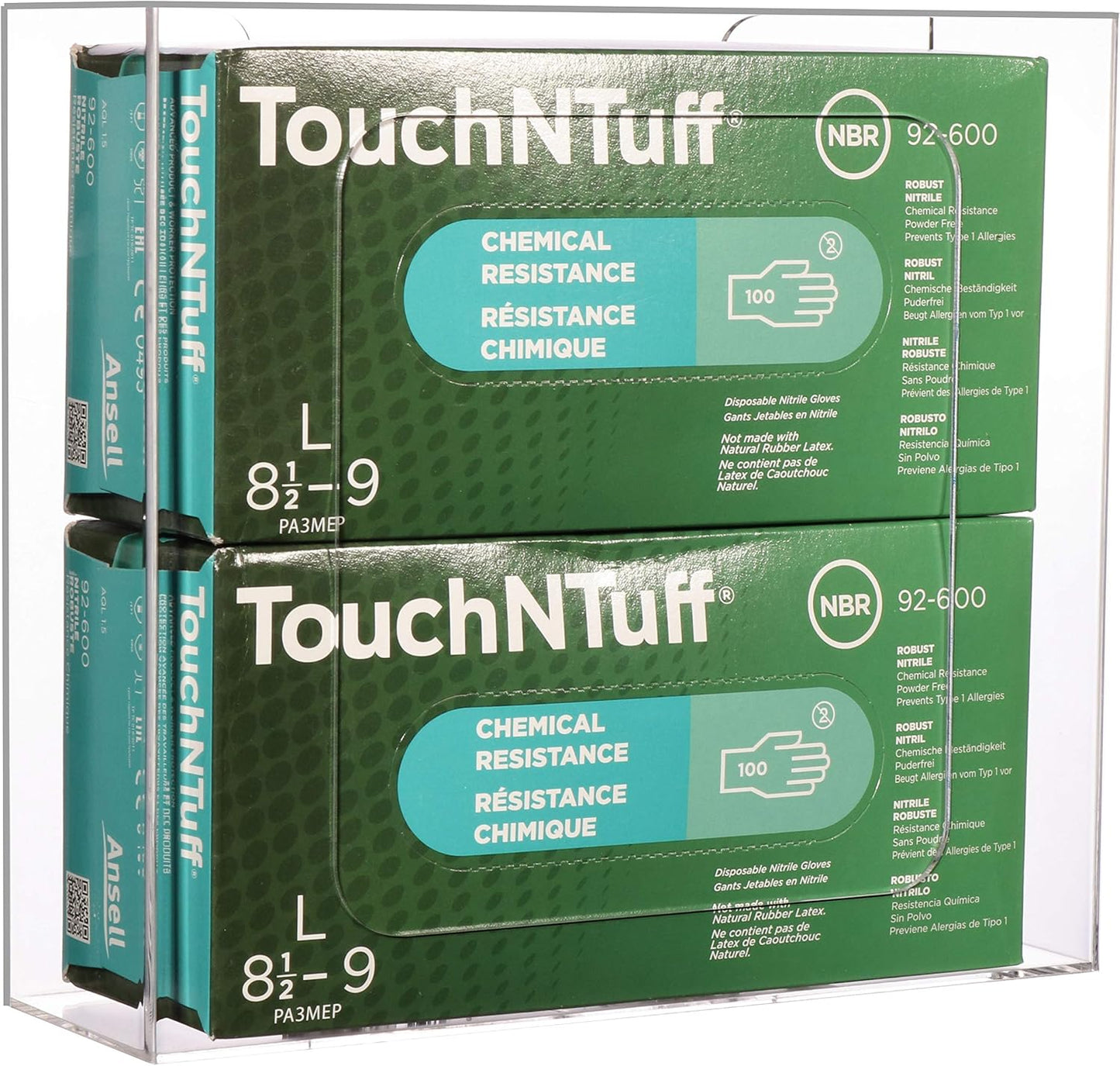 Cq acrylic Clear Wall Floating Glove Rack and Glove Box Dispenser Holder 10"x6.25"x4" Pack of 1
